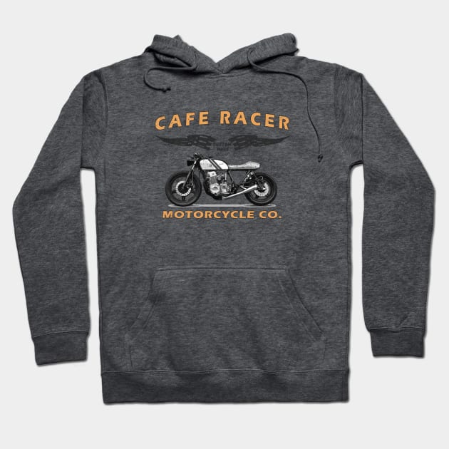 Cafe Racers Vintage Motorcycle Hoodie by Jose Luiz Filho